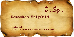 Domonkos Szigfrid névjegykártya